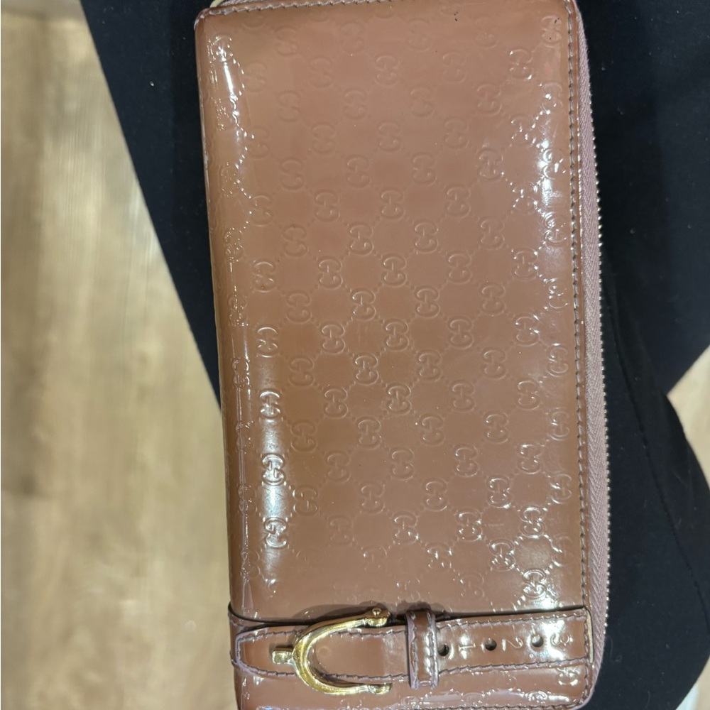 Gucci Brown Wallet with Gold Buckle